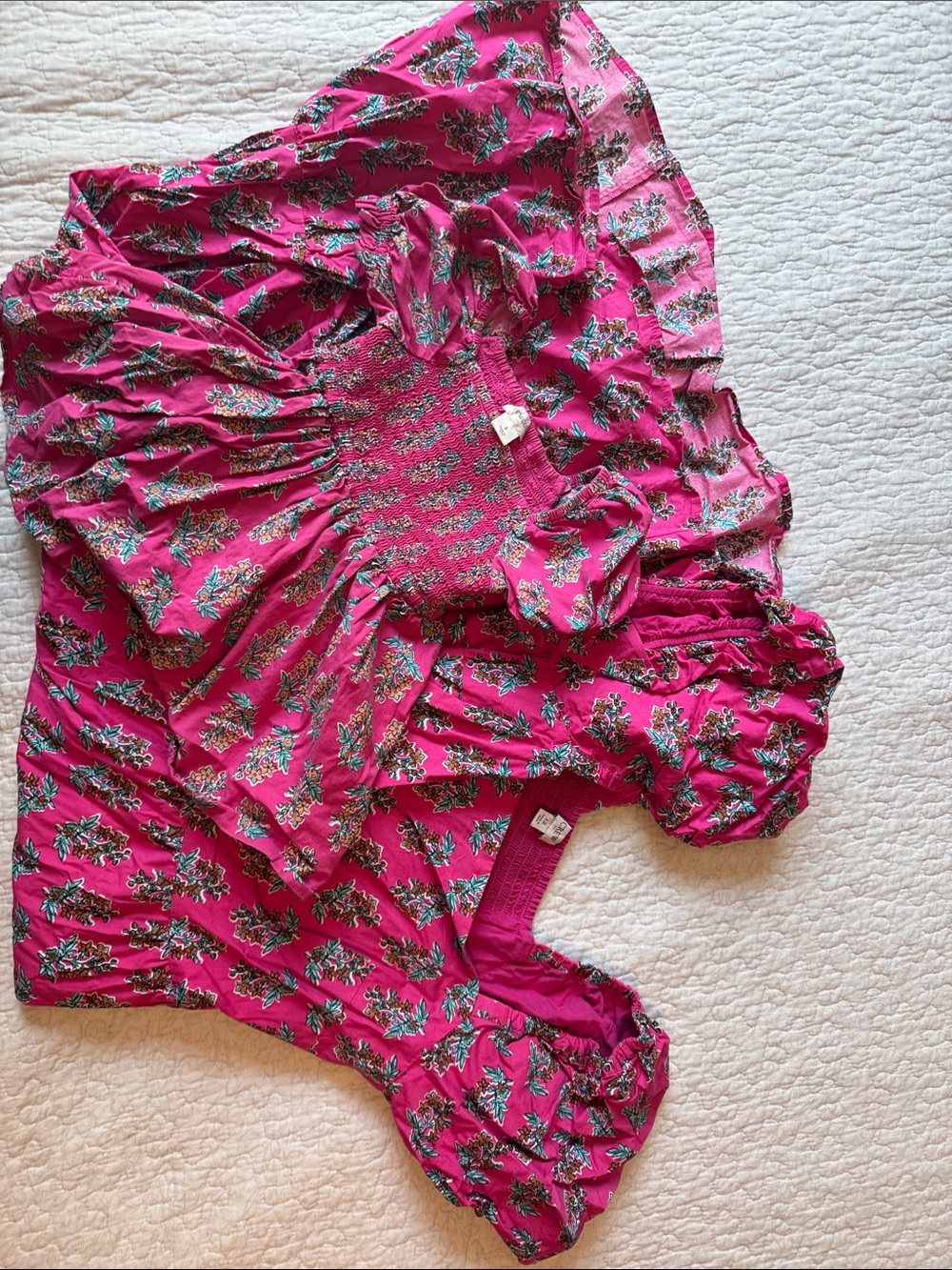 J. Crew Pink Floral Mommy and Me Midi Dress